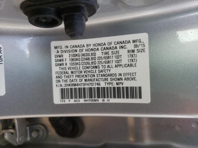 Photo 9 VIN: 2HKRM4H75FH701746 - HONDA CR-V EXL 