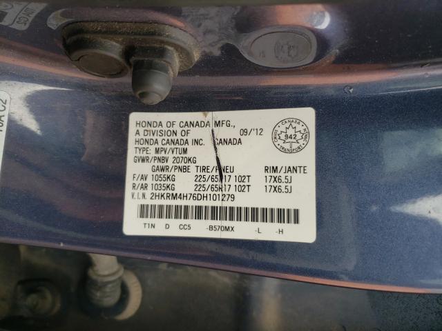 Photo 9 VIN: 2HKRM4H76DH101279 - HONDA CR-V EXL 