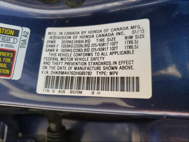 Photo 9 VIN: 2HKRM4H76DH689782 - HONDA CR-V EXL 