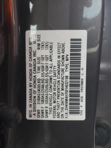 Photo 11 VIN: 2HKRM4H76FH652198 - HONDA CR-V EXL 