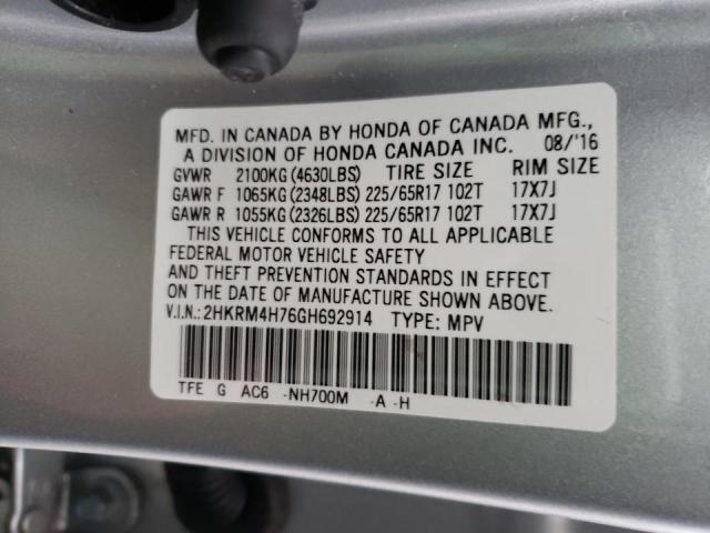 Photo 9 VIN: 2HKRM4H76GH692914 - HONDA CR-V EXL 