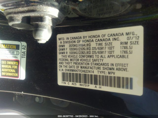 Photo 8 VIN: 2HKRM4H77CH622414 - HONDA CR-V 