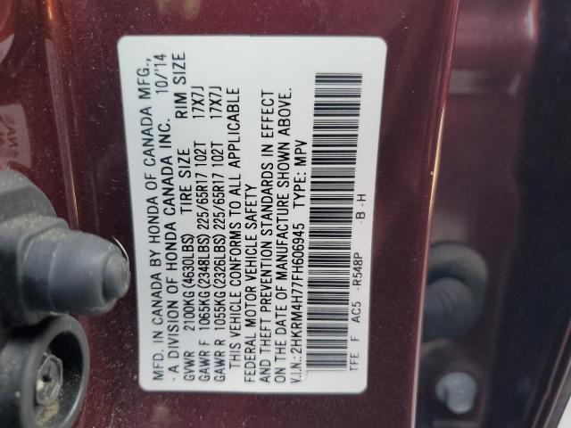 Photo 12 VIN: 2HKRM4H77FH606945 - HONDA CR-V EXL 