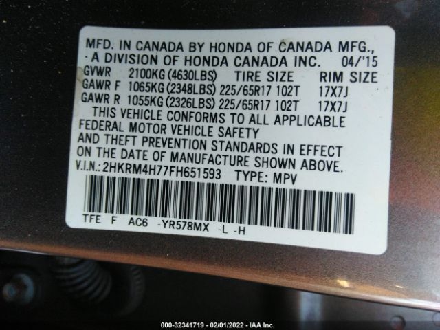 Photo 8 VIN: 2HKRM4H77FH651593 - HONDA CR-V 