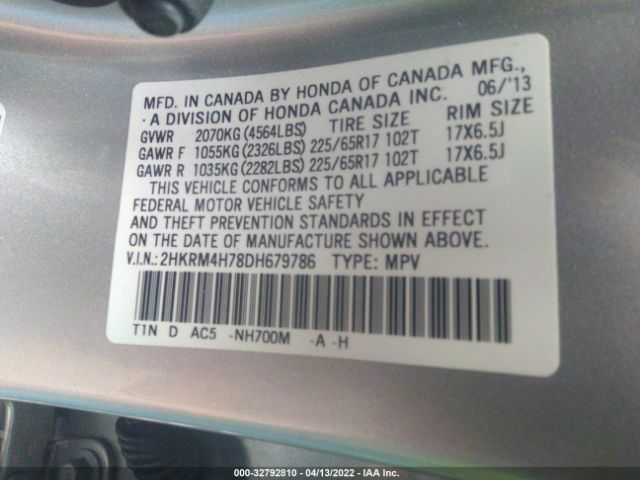 Photo 8 VIN: 2HKRM4H78DH679786 - HONDA CR-V 