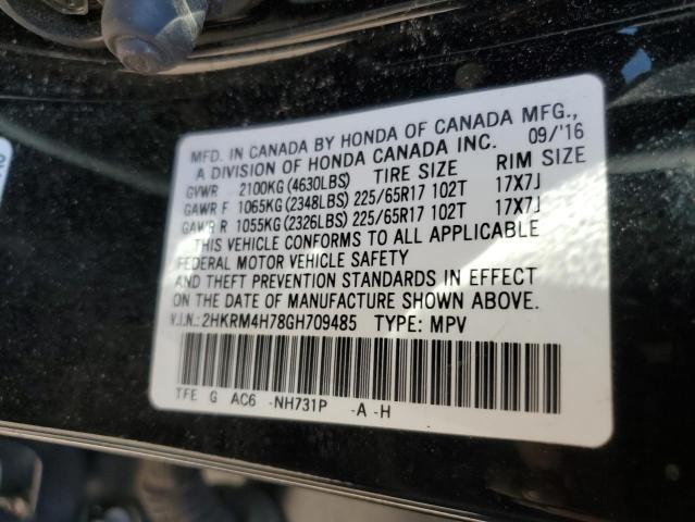 Photo 12 VIN: 2HKRM4H78GH709485 - HONDA CR-V EXL 