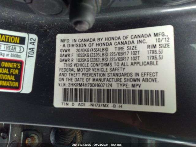 Photo 8 VIN: 2HKRM4H79DH607124 - HONDA CR-V 