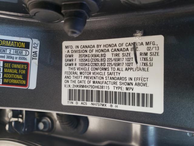 Photo 9 VIN: 2HKRM4H79DH638115 - HONDA CR-V EXL 