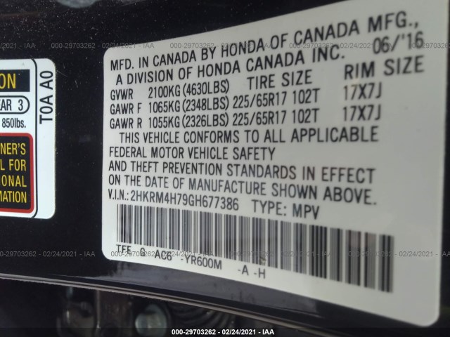 Photo 8 VIN: 2HKRM4H79GH677386 - HONDA CR-V 