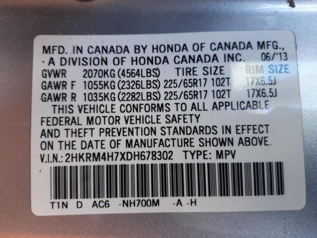 Photo 12 VIN: 2HKRM4H7XDH678302 - HONDA CR-V EXL 