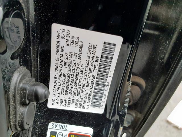 Photo 9 VIN: 2HKRM4H7XDH682365 - HONDA CR-V EXL 