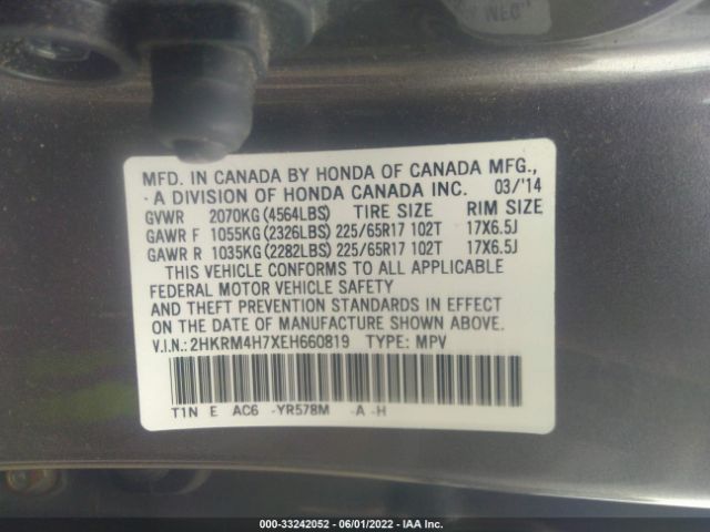 Photo 8 VIN: 2HKRM4H7XEH660819 - HONDA CR-V 