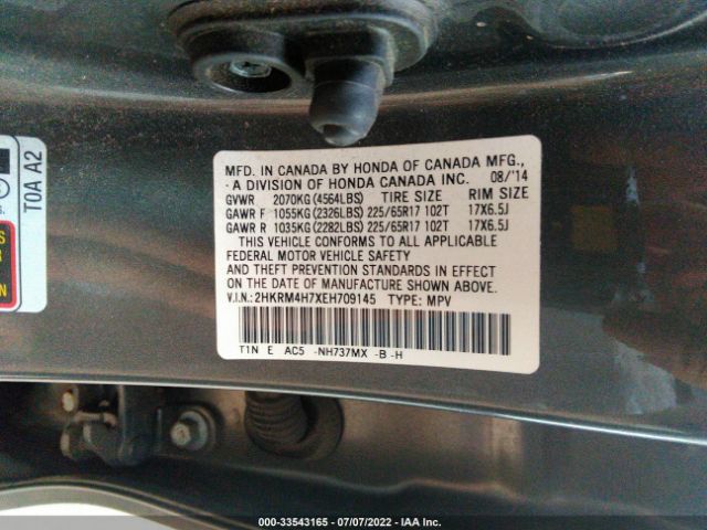 Photo 8 VIN: 2HKRM4H7XEH709145 - HONDA CR-V 