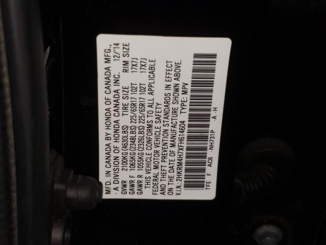 Photo 9 VIN: 2HKRM4H7XFH614604 - HONDA CR-V EXL 