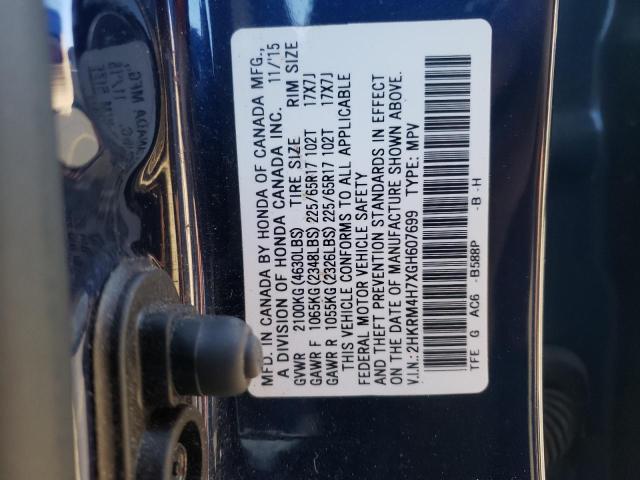 Photo 9 VIN: 2HKRM4H7XGH607699 - HONDA CR-V EXL 