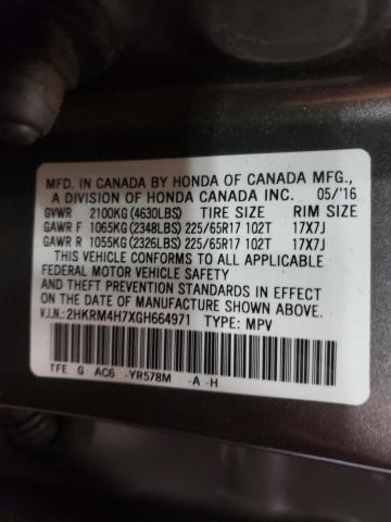 Photo 9 VIN: 2HKRM4H7XGH664971 - HONDA CR-V EXL 