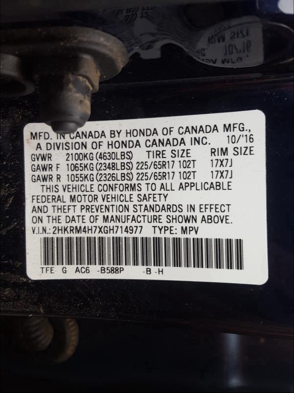 Photo 9 VIN: 2HKRM4H7XGH714977 - HONDA CR-V 