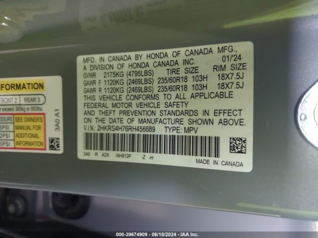 Photo 8 VIN: 2HKRS4H76RH456689 - HONDA CR-V 