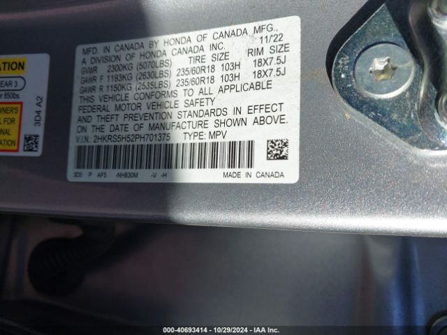 Photo 8 VIN: 2HKRS5H52PH701375 - HONDA CR-V 