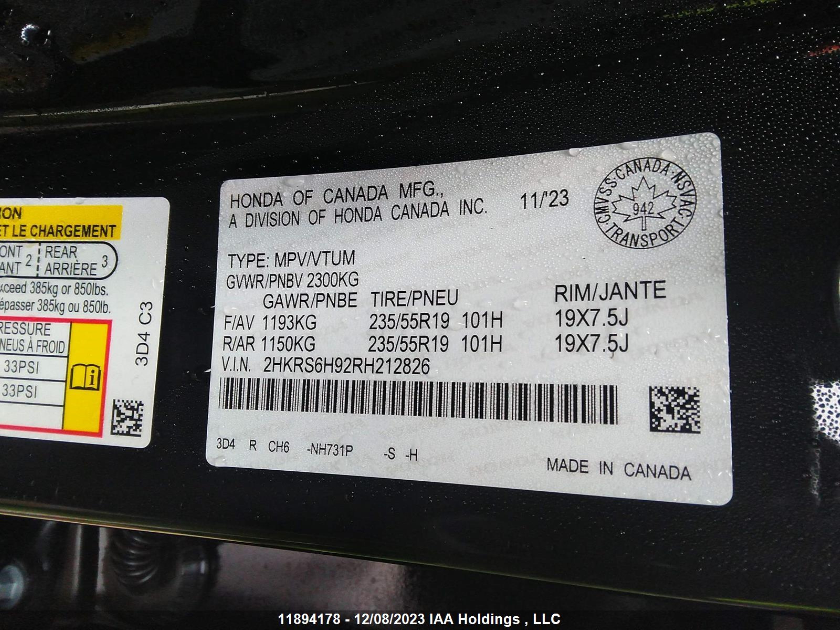 Photo 8 VIN: 2HKRS6H92RH212826 - HONDA CR-V 