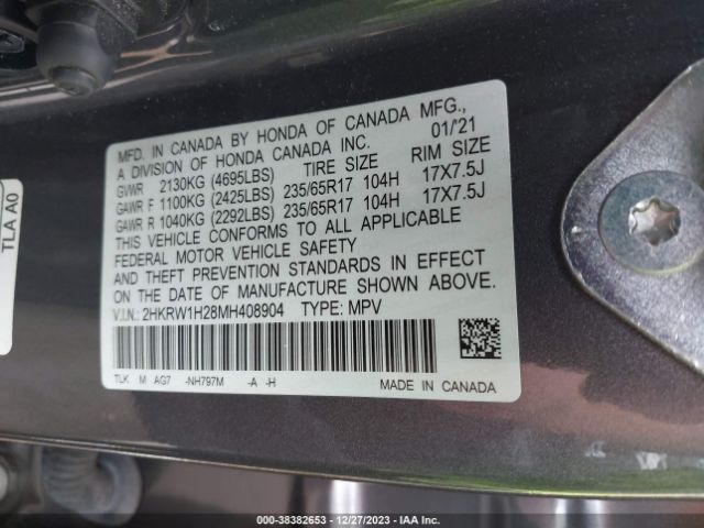 Photo 8 VIN: 2HKRW1H28MH408904 - HONDA CR-V 