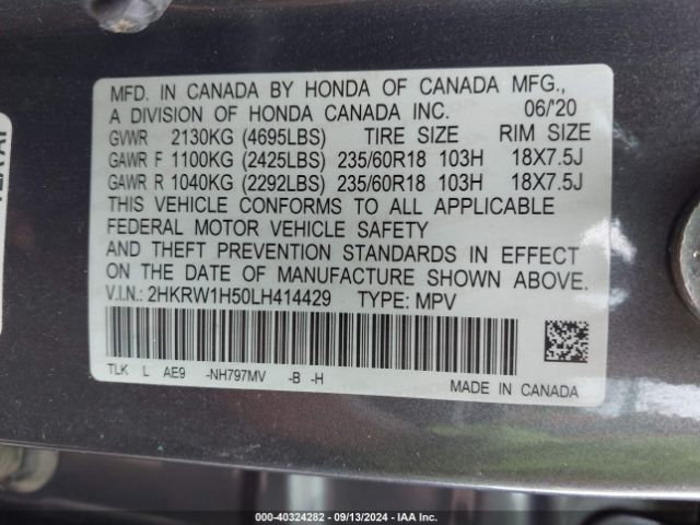 Photo 8 VIN: 2HKRW1H50LH414429 - HONDA CR-V 