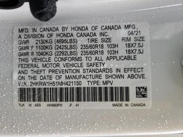 Photo 9 VIN: 2HKRW1H51MH421150 - HONDA CR-V EX 