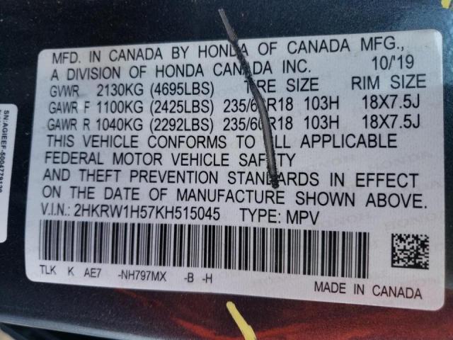 Photo 9 VIN: 2HKRW1H57KH515045 - HONDA CR-V EX 