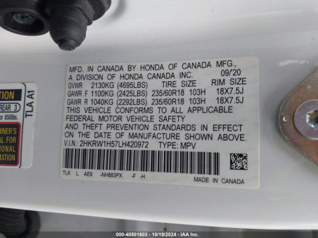 Photo 8 VIN: 2HKRW1H57LH420972 - HONDA CR-V 