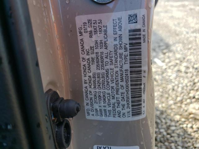 Photo 9 VIN: 2HKRW1H5XKH502418 - HONDA CR-V EX 