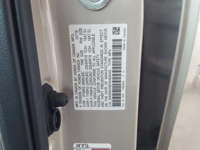 Photo 9 VIN: 2HKRW1H81KH504343 - HONDA CR-V EXL 