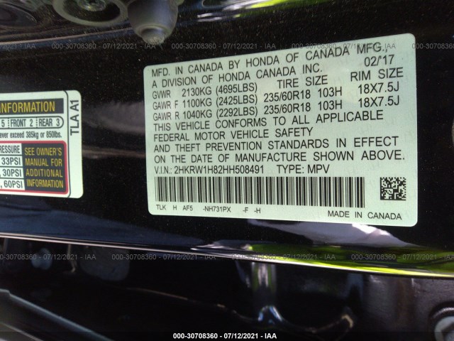 Photo 8 VIN: 2HKRW1H82HH508491 - HONDA CR-V 