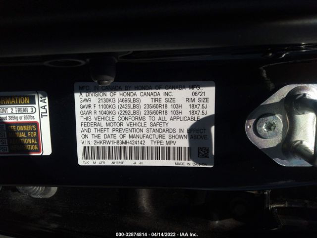 Photo 8 VIN: 2HKRW1H83MH424142 - HONDA CR-V 