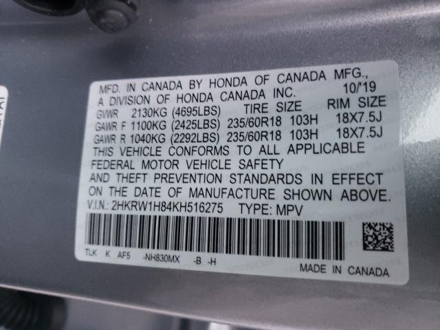 Photo 9 VIN: 2HKRW1H84KH516275 - HONDA CR-V EXL 