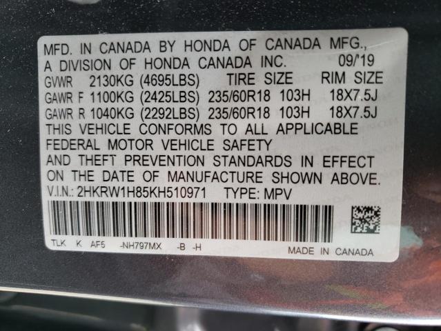 Photo 12 VIN: 2HKRW1H85KH510971 - HONDA CR-V EXL 