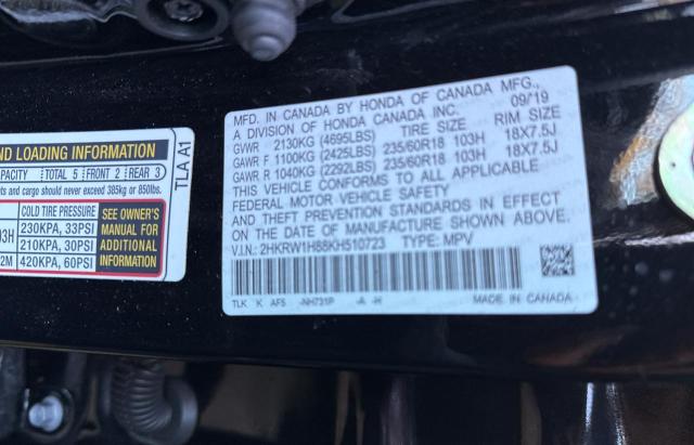 Photo 9 VIN: 2HKRW1H88KH510723 - HONDA CR-V EXL 