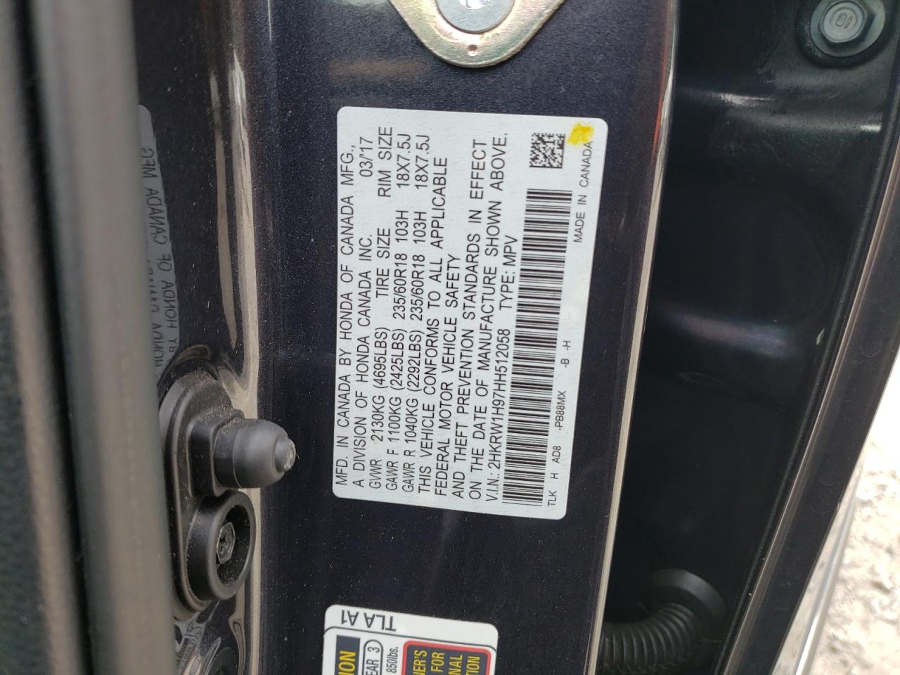 Photo 12 VIN: 2HKRW1H97HH512058 - HONDA CR-V 