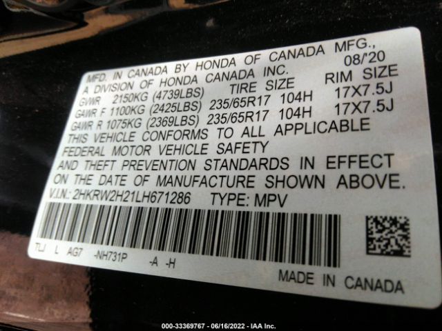 Photo 8 VIN: 2HKRW2H21LH671286 - HONDA CR-V 