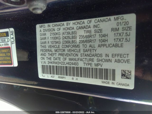 Photo 8 VIN: 2HKRW2H22LH624493 - HONDA CR-V 