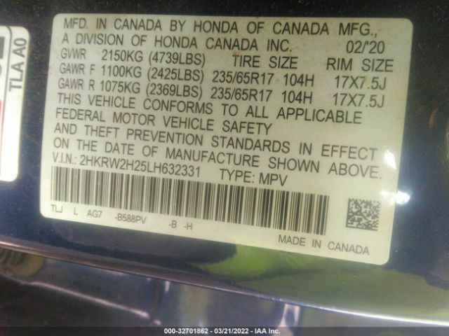 Photo 8 VIN: 2HKRW2H25LH632331 - HONDA CR-V 