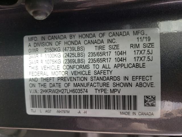 Photo 9 VIN: 2HKRW2H27LH603574 - HONDA CR-V LX 