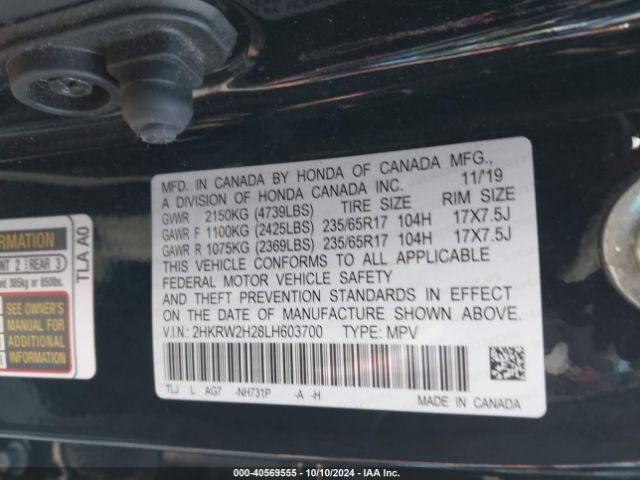 Photo 8 VIN: 2HKRW2H28LH603700 - HONDA CR-V 