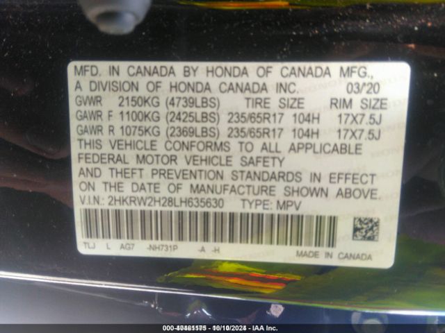 Photo 8 VIN: 2HKRW2H28LH635630 - HONDA CR-V 