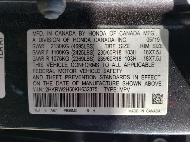 Photo 9 VIN: 2HKRW2H50KH632875 - HONDA CR-V EX 