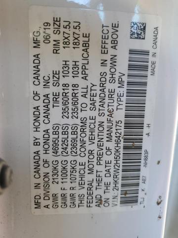 Photo 11 VIN: 2HKRW2H50KH642175 - HONDA CRV 