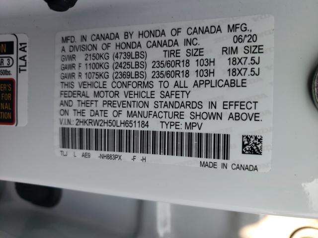 Photo 9 VIN: 2HKRW2H50LH651184 - HONDA CR-V EX 