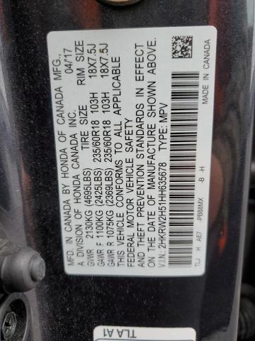 Photo 11 VIN: 2HKRW2H51HH635678 - HONDA CRV 