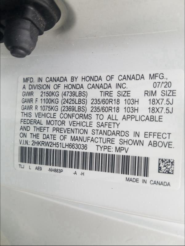 Photo 9 VIN: 2HKRW2H51LH663036 - HONDA CR-V EX 