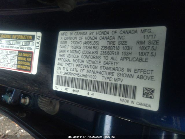 Photo 8 VIN: 2HKRW2H52JH614103 - HONDA CR-V 