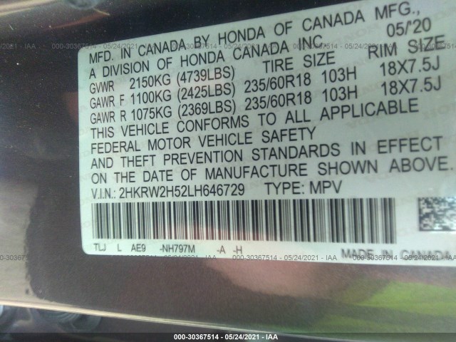 Photo 8 VIN: 2HKRW2H52LH646729 - HONDA CR-V 